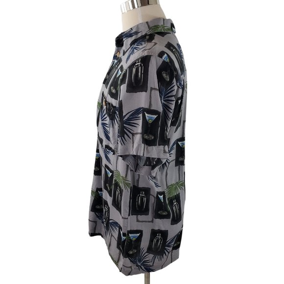 Men's Martini Cocktail Casual Button Up Shirt by Knightsbridge - Picture 5 of 7